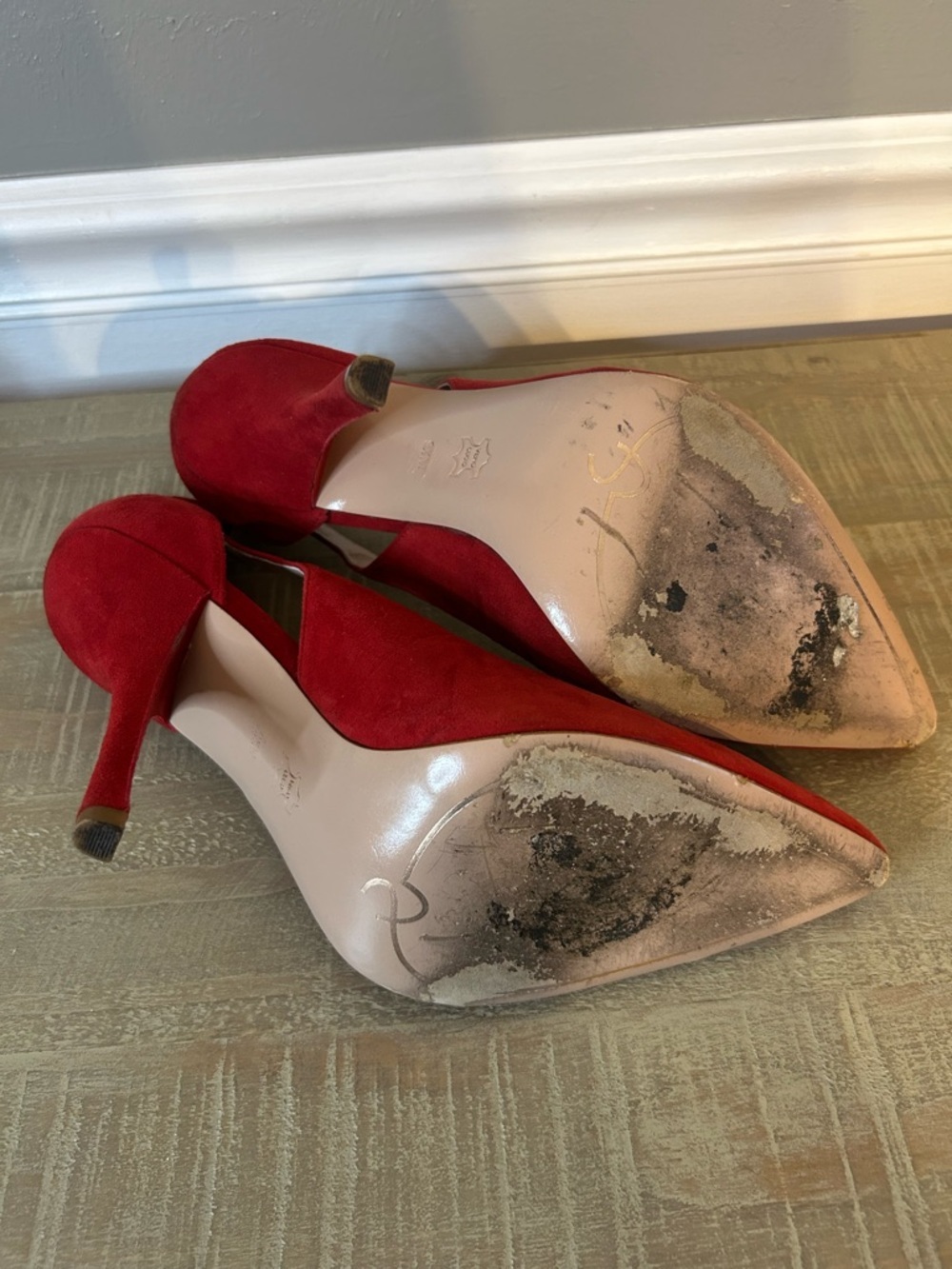 Joan & David Women’s Red Leather Pointy Toe Stiletto Heels, Size 9.5 - Picture 6 of 9